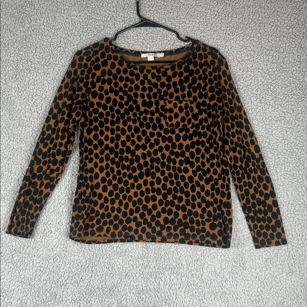 Nice!! Boden Long Sleeve Animal Print Top Women’s Size 6 - Picture 2 of 16